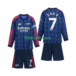 Arsenal Saka 7 Barn Borta Fotbollströja 2025-2026 Långärmad Arsenal Saka 7 Barn Borta Fotbollströja 2025-2026 Långärmad