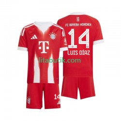 FC Bayern München Luis Diaz 14 Barn Hemma Fotbollströja 2025-2026 Kortärmad FC Bayern München Luis Diaz 14 Barn Hemma Fotbollströja 2025-2026 Kortärmad