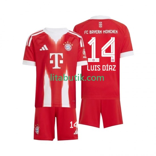FC Bayern München Luis Diaz 14 Barn Hemma Fotbollströja 2025-2026 Kortärmad