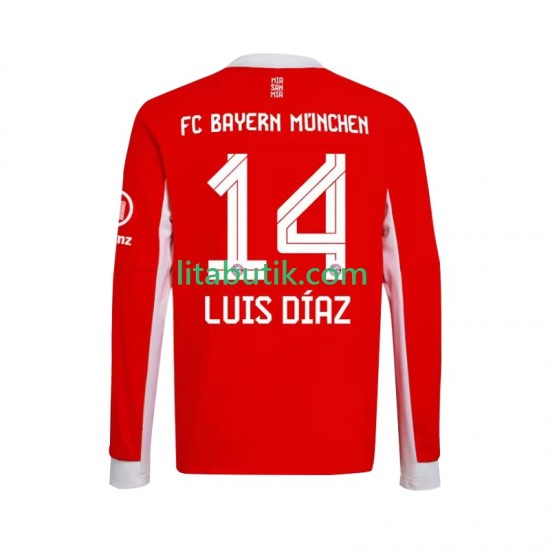 FC Bayern München Luis Diaz 14 Män Hemma Fotbollströja 2025-2026 Långärmad