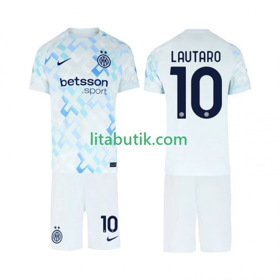Inter Milan Lautaro Martinez 10 Barn Borta Fotbollströja 2025-2026 Kortärmad