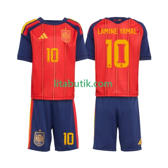 Spanien Lamine Yamal 10 Barn Hemma Fotbollströja VM 2026 Kortärmad