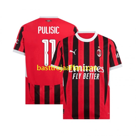 AC Milan UCL Font PULISIC 11 Män Hemma Fotbollströja 2024-2025 Kortärmad