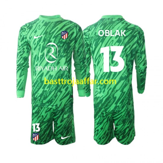 Atlético Madrid Jan Oblak 13 Målvakt Barn Borta Fotbollströja 2024-2025 Långärmad