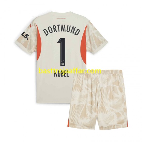 Borussia Dortmund Gregor Kobel 1 Målvakt Barn Hemma Fotbollströja 2024-2025 Kortärmad