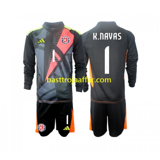 Costa Rica Keylor Navas 1 Målvakt Barn Tredje Fotbollströja 2024 Långärmad