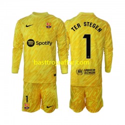 FC Barcelona Ter Stegen 1 Målvakt Barn Borta Fotbollströja 2024-2025 Långärmad