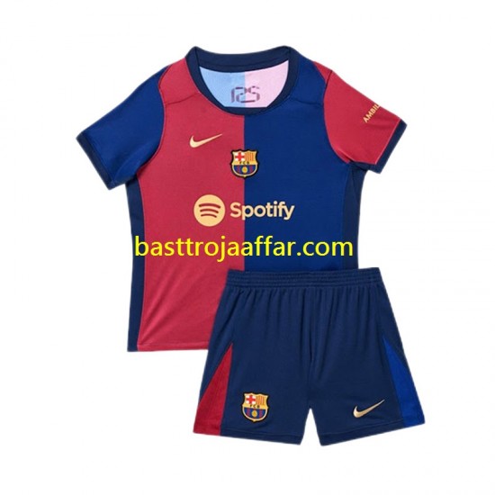 FC Barcelona Barn Hemma Fotbollströja 2024-2025 Kortärmad