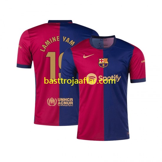 FC Barcelona Lamine Yamal 19 Män Hemma Fotbollströja 2024-2025 Kortärmad