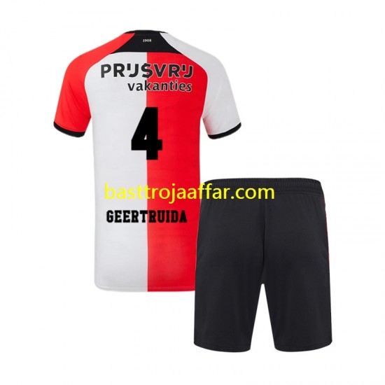 Feyenoord Rotterdam Lutsharel Geertruida 4 Barn Hemma Fotbollströja 2024-2025 Kortärmad
