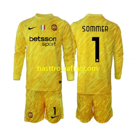 Inter Milan Yann Sommer 1 Målvakt Barn Borta Fotbollströja 2024-2025 Långärmad