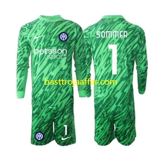 Inter Milan Yann Sommer 1 Målvakt Barn Hemma Fotbollströja 2024-2025 Långärmad