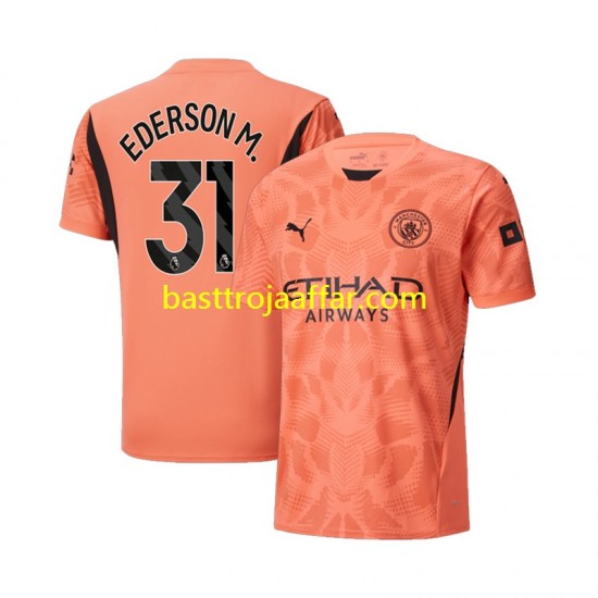 Manchester City Ederson M 31 Målvakt Män Borta Fotbollströja 2024-2025 Kortärmad