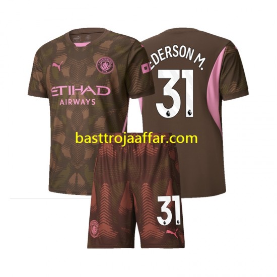 Manchester City Ederson M 31 Målvakt Barn Hemma Fotbollströja 2024-2025 Kortärmad