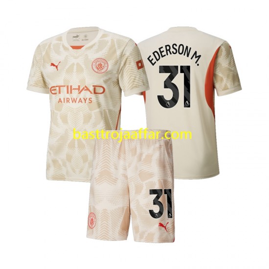Manchester City Ederson M 31 Målvakt Barn Tredje Fotbollströja 2024-2025 Kortärmad
