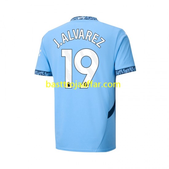 Manchester City Julian Alvarez 19 Män Hemma Fotbollströja 2024-2025 Kortärmad