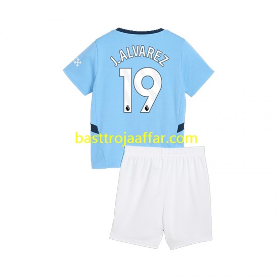 Manchester City Julian Alvarez 19 Barn Hemma Fotbollströja 2024-2025 Kortärmad