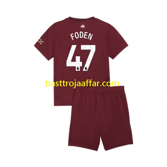 Manchester City Phil Foden 47 Barn Tredje Fotbollströja 2024-2025 Kortärmad