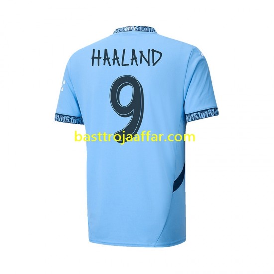 Manchester City UCL Font Haaland 9 Män Hemma Fotbollströja 2024-2025 Kortärmad