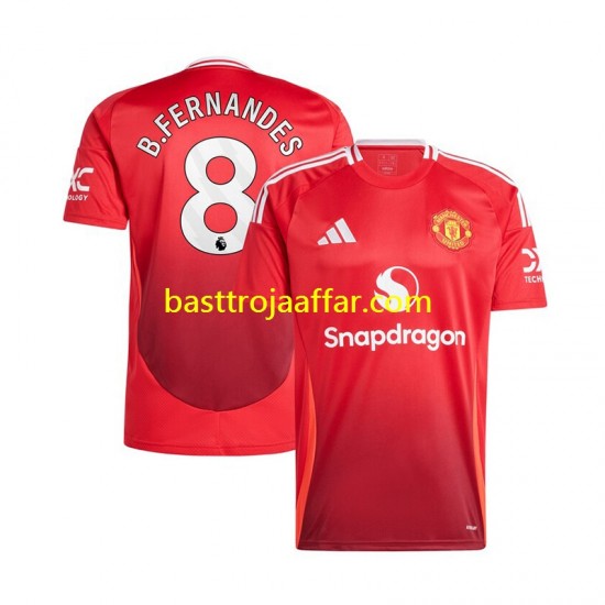 Manchester United Bruno Fernandes 8 Män Hemma Fotbollströja 2024-2025 Kortärmad