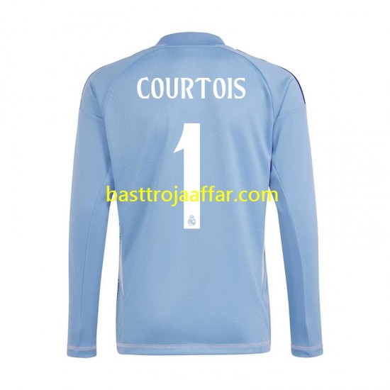 Real Madrid Thibaut Courtois 1 Målvakt Män Hemma Fotbollströja 2024-2025 Långärmad