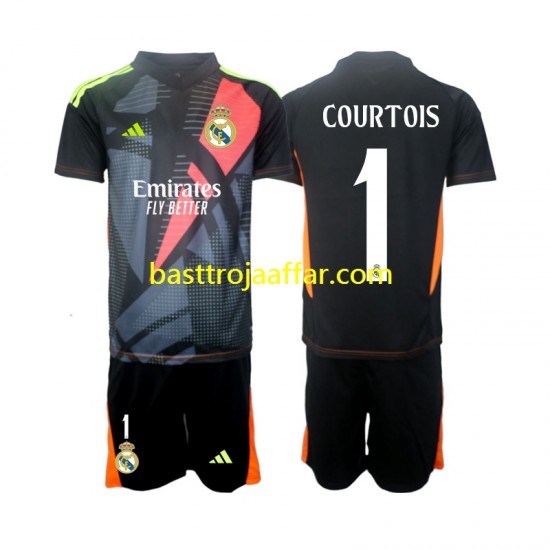 Real Madrid Thibaut Courtois 1 Målvakt Barn Borta Fotbollströja 2024-2025 Kortärmad