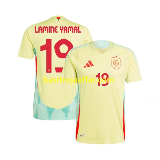 Spanien LAMINE YAMAL 19 Män Borta Fotbollströja Euro 2024 Kortärmad
