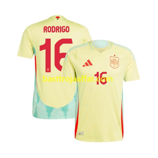 Spanien RODRIGO 16 Män Borta Fotbollströja Euro 2024 Kortärmad
