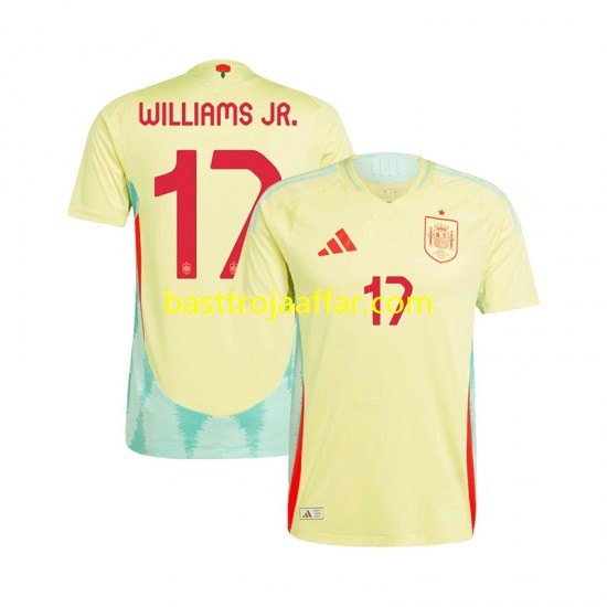 Spanien WILLIAMS JR 17 Män Borta Fotbollströja Euro 2024 Kortärmad