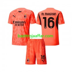 AC Milan Mike Maignan 16 Målvakt Barn Fjärde Fotbollströja 2024-2025 Kortärmad AC Milan Mike Maignan 16 Målvakt Barn Fjärde Fotbollströja 2024-2025 Kortärmad