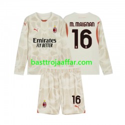 AC Milan Mike Maignan 16 Målvakt Barn Tredje Fotbollströja 2024-2025 Långärmad AC Milan Mike Maignan 16 Målvakt Barn Tredje Fotbollströja 2024-2025 Långärmad