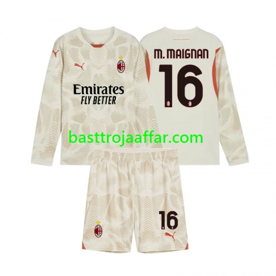 AC Milan Mike Maignan 16 Målvakt Barn Tredje Fotbollströja 2024-2025 Långärmad