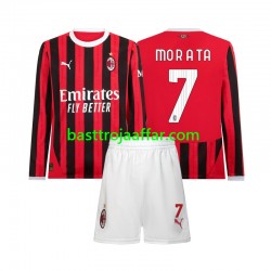 AC Milan Morata 7 Barn Hemma Fotbollströja 2024-2025 Långärmad AC Milan Morata 7 Barn Hemma Fotbollströja 2024-2025 Långärmad