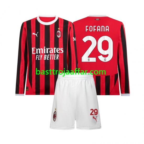 AC Milan Youssouf Fofana 29 Barn Hemma Fotbollströja 2024-2025 Långärmad