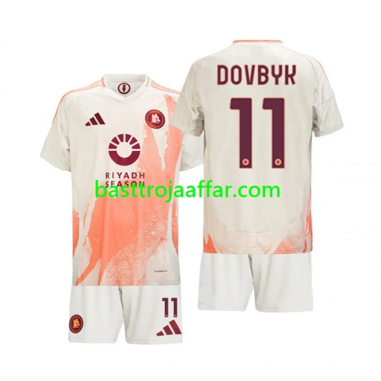 AS Roma Artem Dovbyk 11 Barn Borta Fotbollströja 2024-2025 Kortärmad
