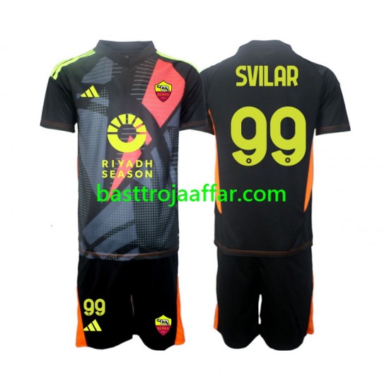 AS Roma Mile Svilar 99 Målvakt Barn Hemma Fotbollströja 2024-2025 Kortärmad