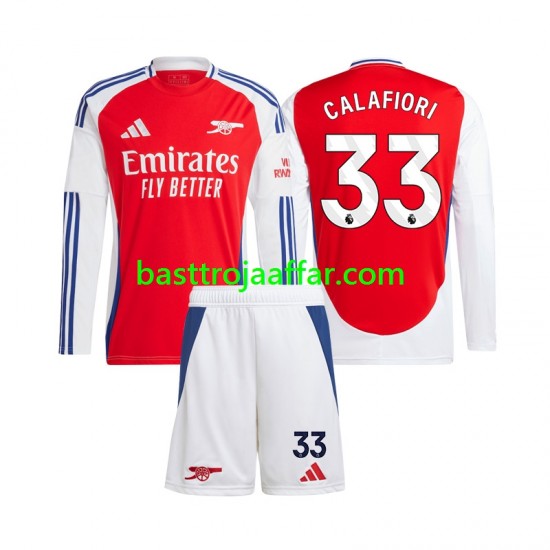 Arsenal Riccardo Calafiori 33 Barn Hemma Fotbollströja 2024-2025 Långärmad