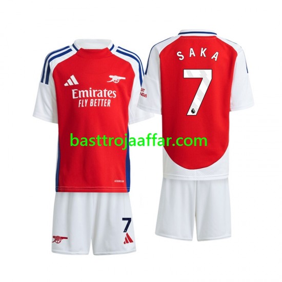 Arsenal Saka 7 Barn Hemma Fotbollströja 2024-2025 Kortärmad