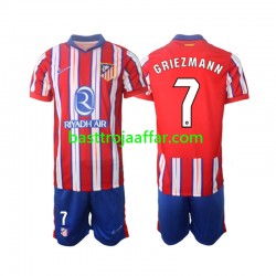 Atlético Madrid Griezmann 7 Barn Hemma Fotbollströja 2024-2025 Kortärmad