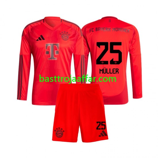 FC Bayern München Thomas Muller 25 Barn Hemma Fotbollströja 2024-2025 Långärmad