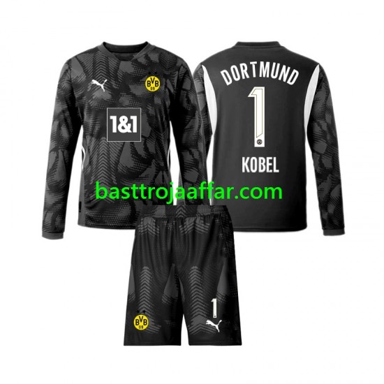 Borussia Dortmund Gregor Kobel 1 Målvakt Barn Fjärde Fotbollströja 2024-2025 Långärmad