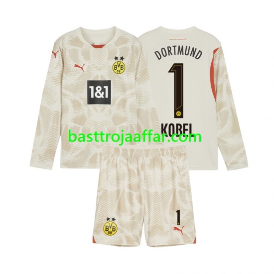 Borussia Dortmund Gregor Kobel 1 Målvakt Barn Hemma Fotbollströja 2024-2025 Långärmad