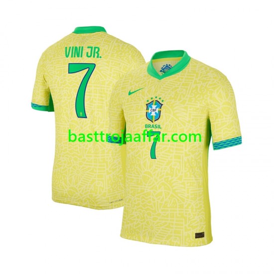 Brasilien VINI JR 7 Män Hemma Fotbollströja 2024 Kortärmad