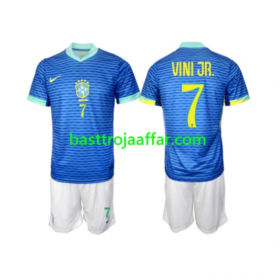 Brasilien VINI JR 7 Barn Borta Fotbollströja 2024 Kortärmad