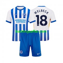 Brighton Hove Albion WELBECK 18 Barn Hemma Fotbollströja 2024-2025 Kortärmad