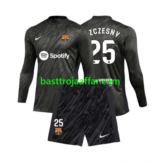 FC Barcelona Wojciech Szczesny 25 Målvakt Barn Borta Fotbollströja 2024-2025 Långärmad
