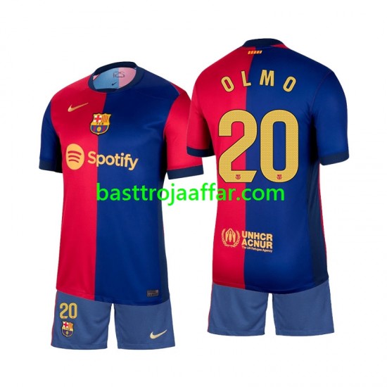 FC Barcelona Olmo 20 Barn Hemma Fotbollströja 2024-2025 Kortärmad