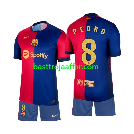 FC Barcelona Pedro 8 Barn Hemma Fotbollströja 2024-2025 Kortärmad