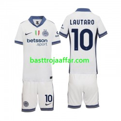 Inter Milan Lautaro 10 Barn Borta Fotbollströja 2024-2025 Kortärmad
