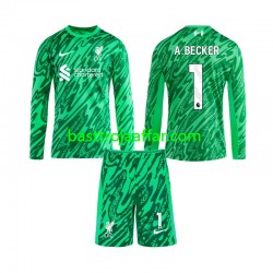 Liverpool Alisson Becker 1 Målvakt Barn Borta Fotbollströja 2024-2025 Långärmad